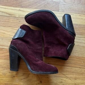 rag & bone Dark Red Suede Heeled Boots